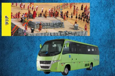 Inti Raymi 2027 Ticket. Gelber Bereich + Reisebus